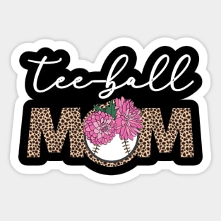 Teeball Mom Leopard Funny Ball Mom Mother's Day Gift Sticker